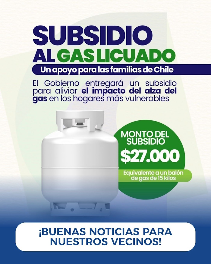¡Ya comenzó el proceso para el Cupón de Gas Licuado del Gobierno de Chile!
