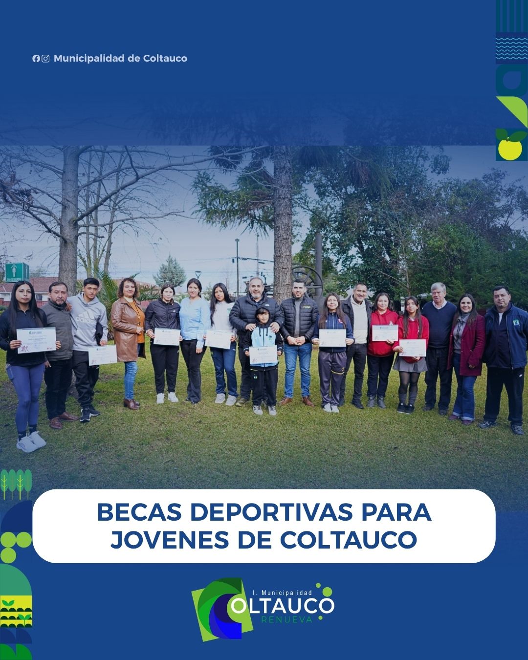 La Municipalidad de Coltauco entrega becas económicas a 10 deportistas destacados e impulsará más beneficios en el próximo periodo