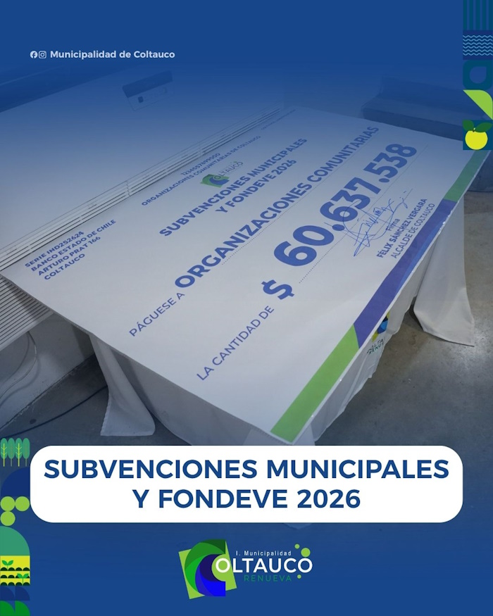 El municipio de Coltauco concreta histórica entrega de más de $60 millones en Fondos Municipales y FONDEVE 2026