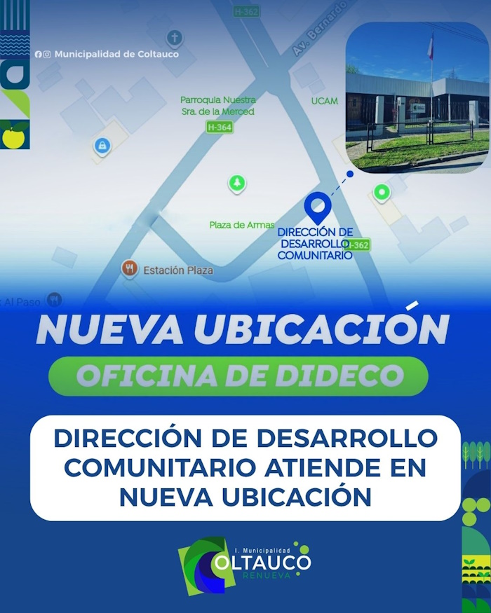Dirección de Desarrollo Comunitario (DIDECO) de Coltauco atiende en nueva ubicación para reforzar la atención a las familias