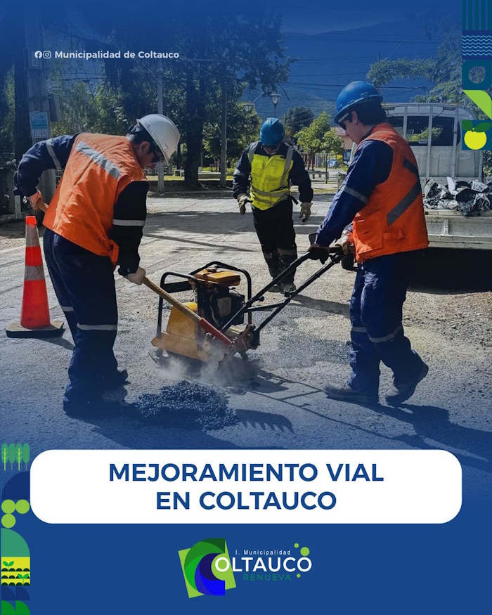 Avanzan los trabajos de mejoramiento vial en Coltauco: Municipio ejecuta obras de bacheo en el sector Almendro